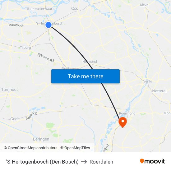 'S-Hertogenbosch (Den Bosch) to Roerdalen map