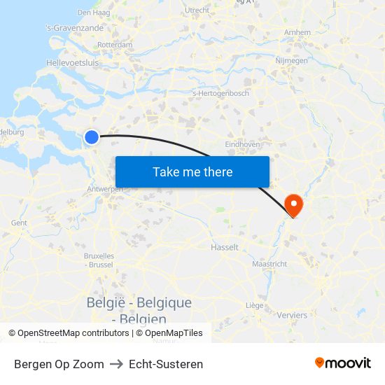 Bergen Op Zoom to Echt-Susteren map