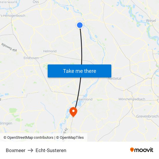 Boxmeer to Echt-Susteren map