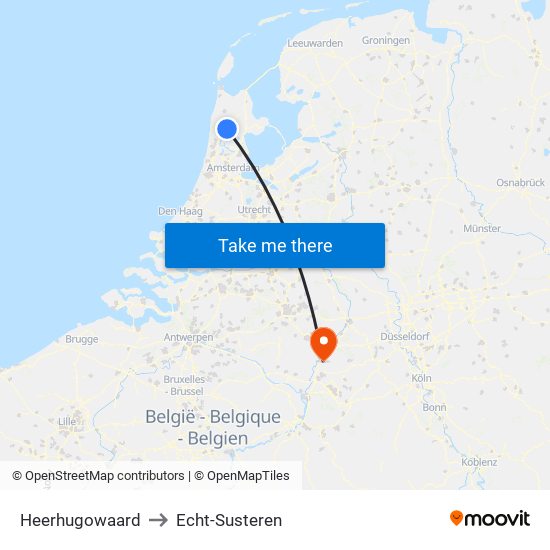 Heerhugowaard to Echt-Susteren map