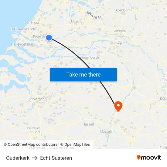 Ouderkerk to Echt-Susteren map