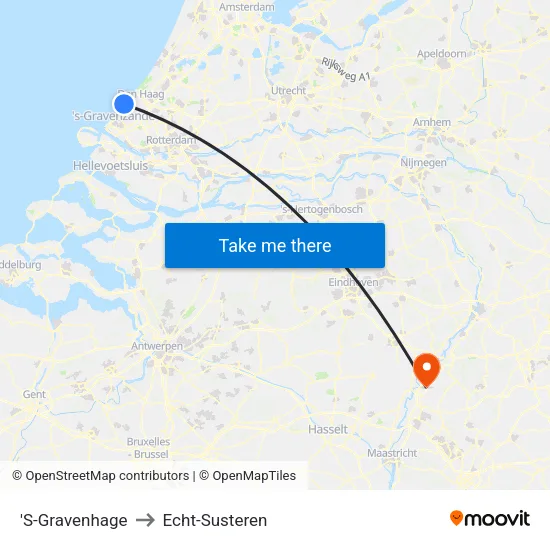 'S-Gravenhage to Echt-Susteren map