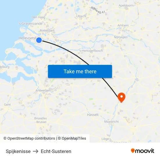 Spijkenisse to Echt-Susteren map