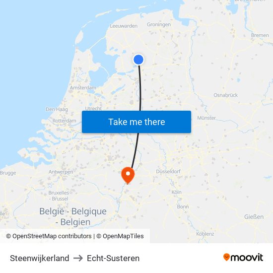 Steenwijkerland to Echt-Susteren map