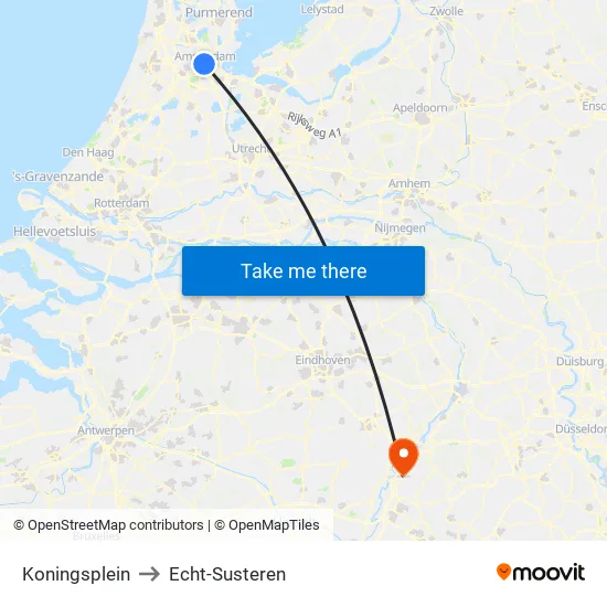 Koningsplein to Echt-Susteren map