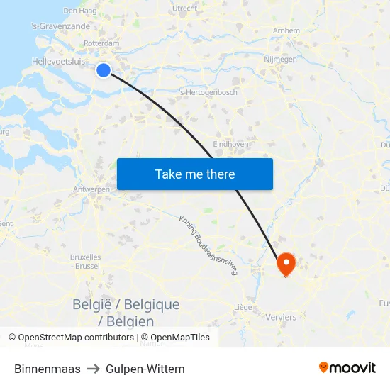 Binnenmaas to Gulpen-Wittem map
