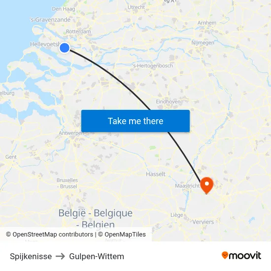 Spijkenisse to Gulpen-Wittem map