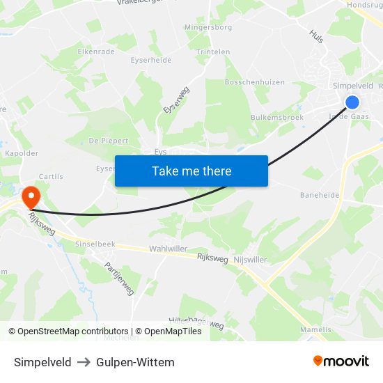 Simpelveld to Gulpen-Wittem map