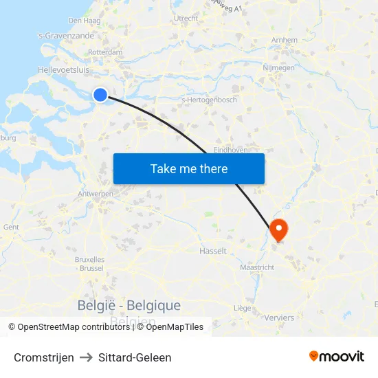 Cromstrijen to Sittard-Geleen map