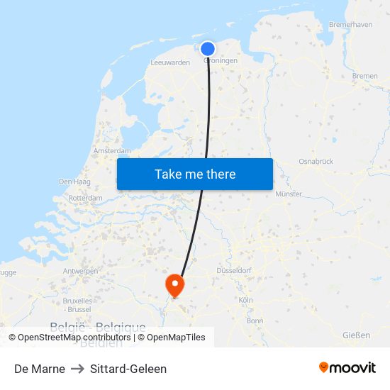 De Marne to Sittard-Geleen map