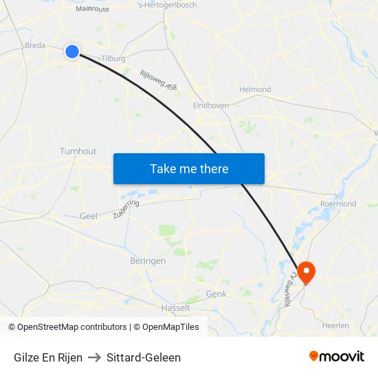 Gilze En Rijen to Sittard-Geleen map