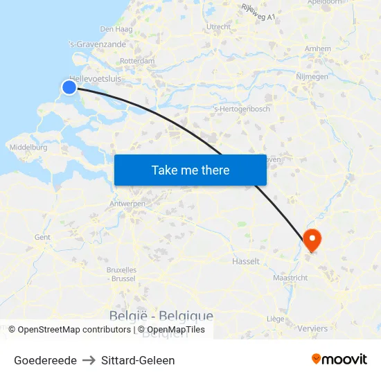 Goedereede to Sittard-Geleen map