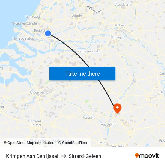 Krimpen Aan Den Ijssel to Sittard-Geleen map