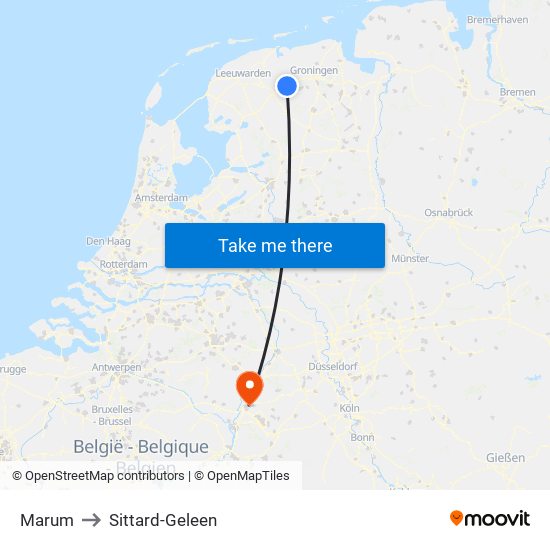 Marum to Sittard-Geleen map