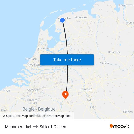 Menameradiel to Sittard-Geleen map