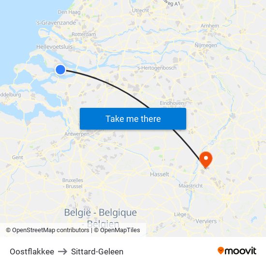 Oostflakkee to Sittard-Geleen map