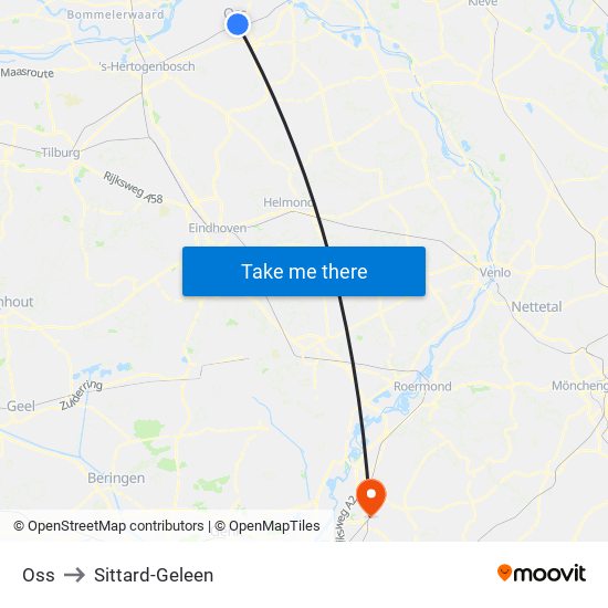 Oss to Sittard-Geleen map