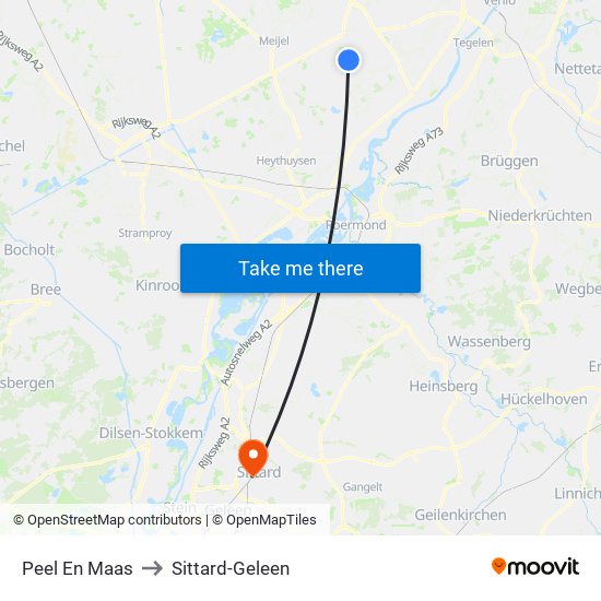 Peel En Maas to Sittard-Geleen map