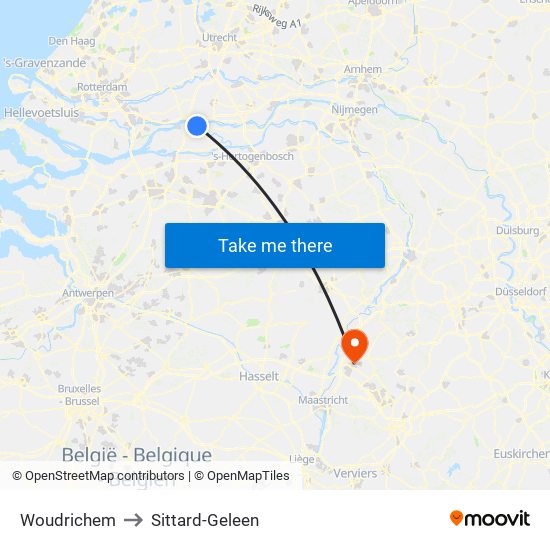 Woudrichem to Sittard-Geleen map