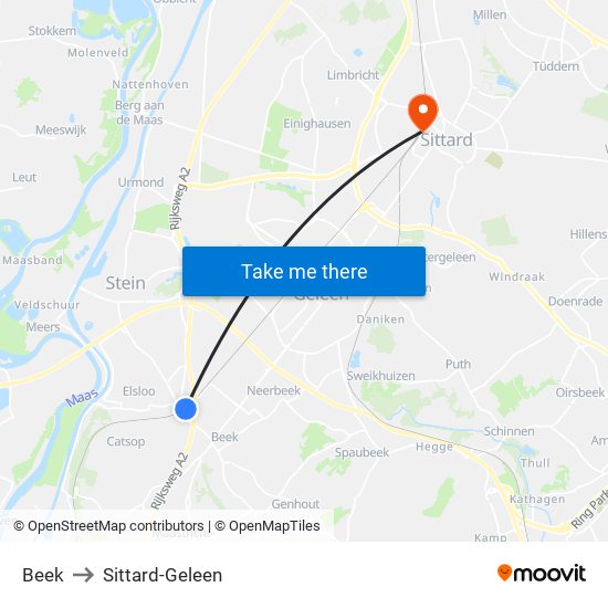 Beek to Sittard-Geleen map