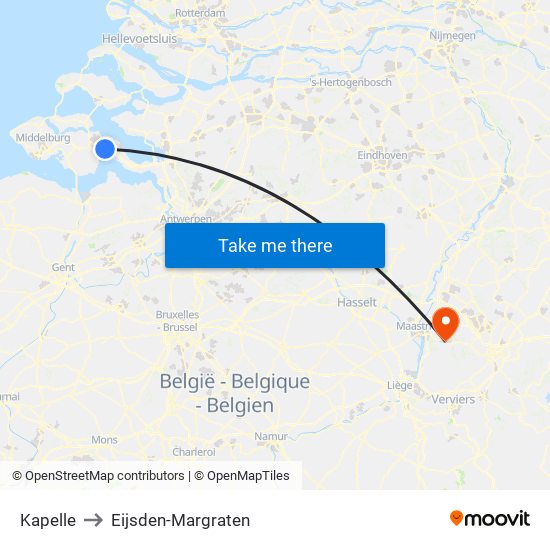 Kapelle to Eijsden-Margraten map