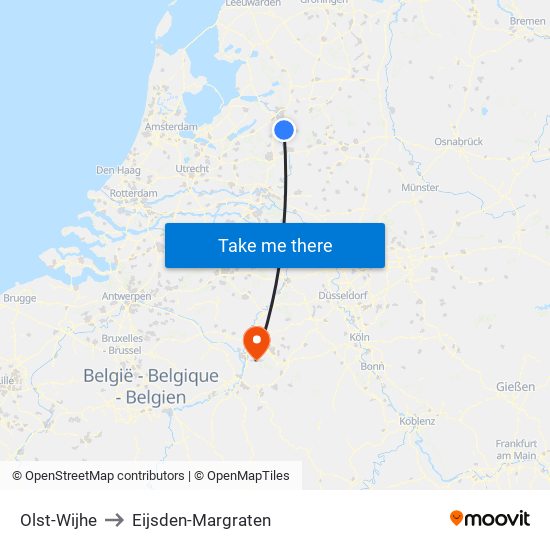 Olst-Wijhe to Eijsden-Margraten map