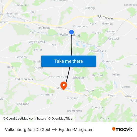 Valkenburg Aan De Geul to Eijsden-Margraten map