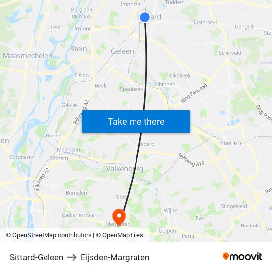 Sittard-Geleen to Eijsden-Margraten map