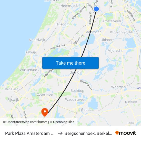 Park Plaza Amsterdam Airport to Bergschenhoek, Berkelseweg map