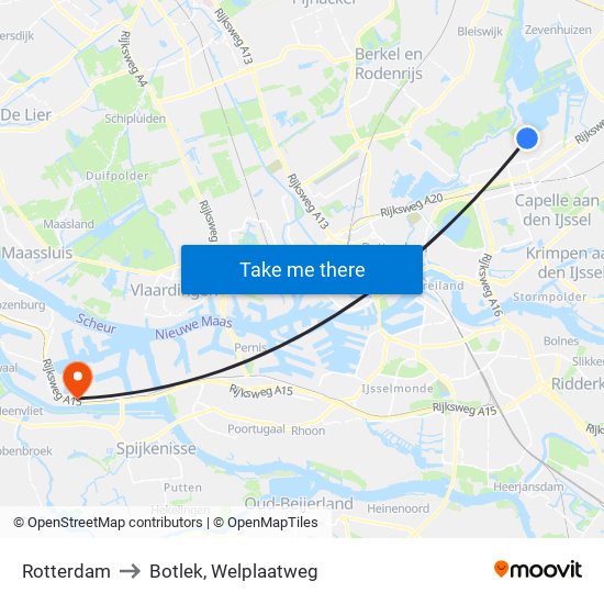 Rotterdam to Botlek, Welplaatweg map