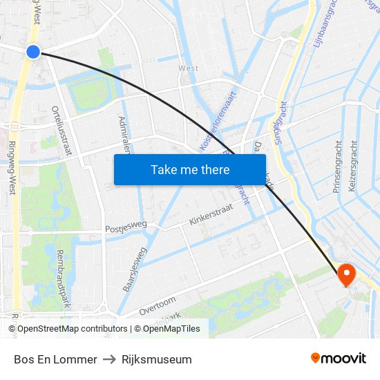 Bos En Lommer to Rijksmuseum map