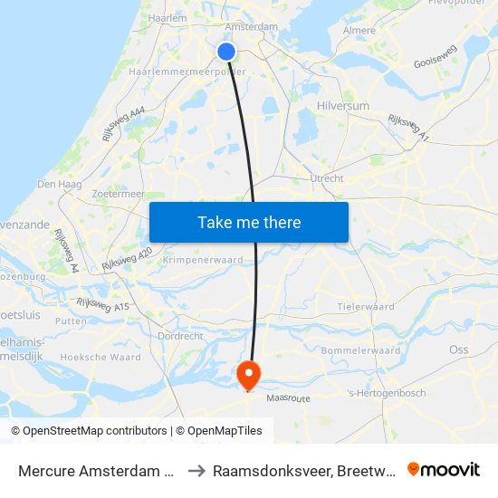 Mercure Amsterdam Airport to Raamsdonksveer, Breetweerlaan map