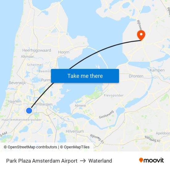 Park Plaza Amsterdam Airport to Waterland map