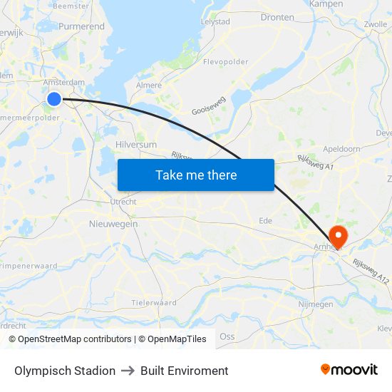 Olympisch Stadion to Built Enviroment map