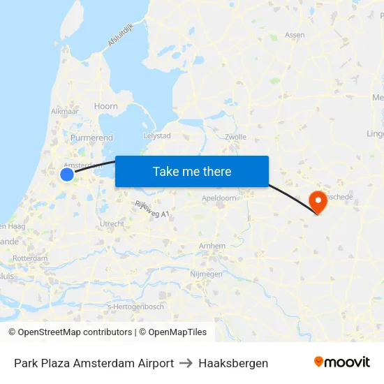 Park Plaza Amsterdam Airport to Haaksbergen map