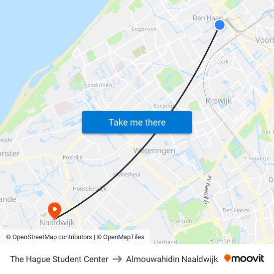 The Hague Student Center to Almouwahidin Naaldwijk map