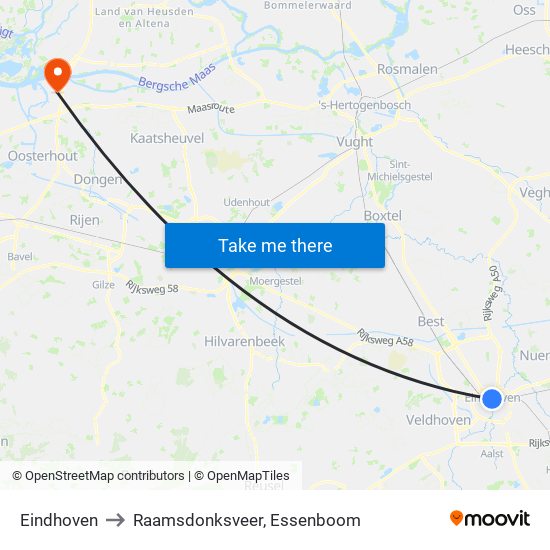 Eindhoven to Raamsdonksveer, Essenboom map