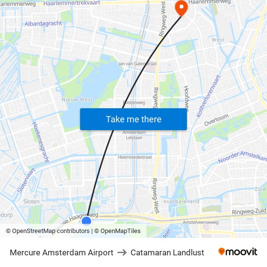 Mercure Amsterdam Airport to Catamaran Landlust map