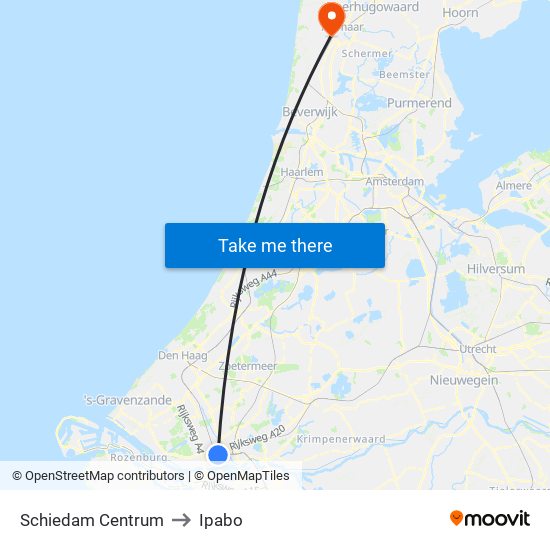 Schiedam Centrum to Ipabo map