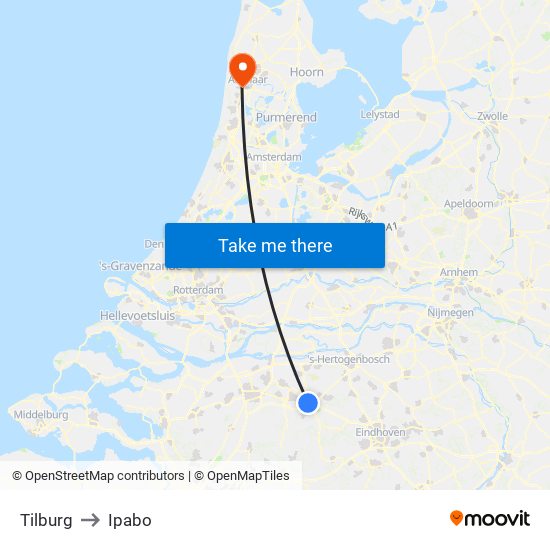 Tilburg to Ipabo map