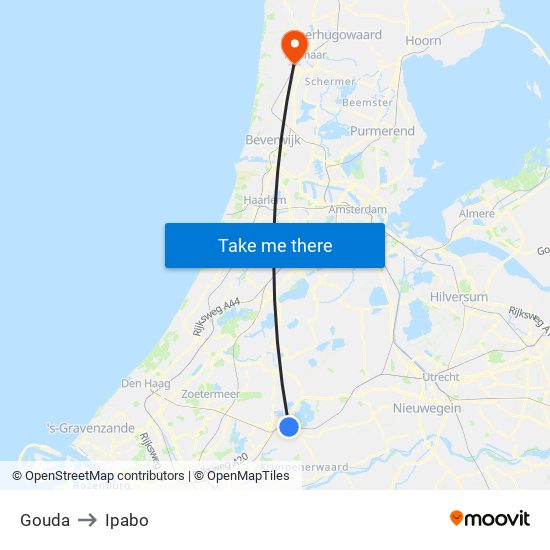 Gouda to Ipabo map