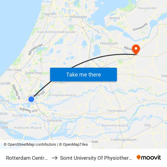 Rotterdam Centraal to Somt University Of Physiotherapy map