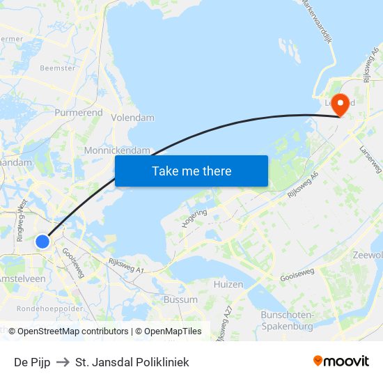 De Pijp to St. Jansdal Polikliniek map