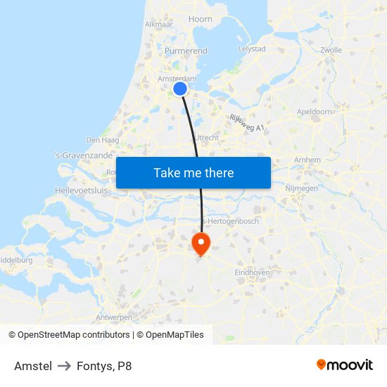 Amstel to Fontys, P8 map