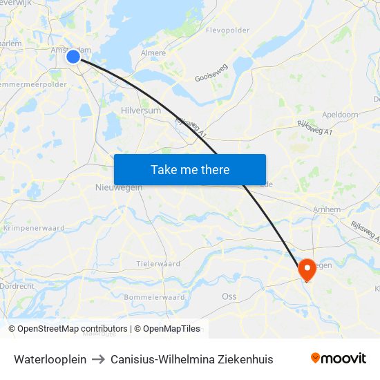 Waterlooplein to Canisius-Wilhelmina Ziekenhuis map