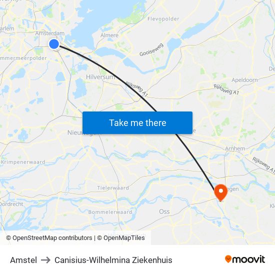 Amstel to Canisius-Wilhelmina Ziekenhuis map