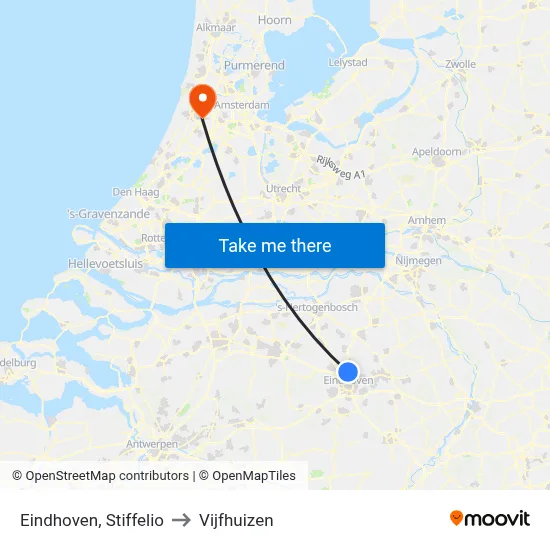 Eindhoven, Stiffelio to Vijfhuizen map