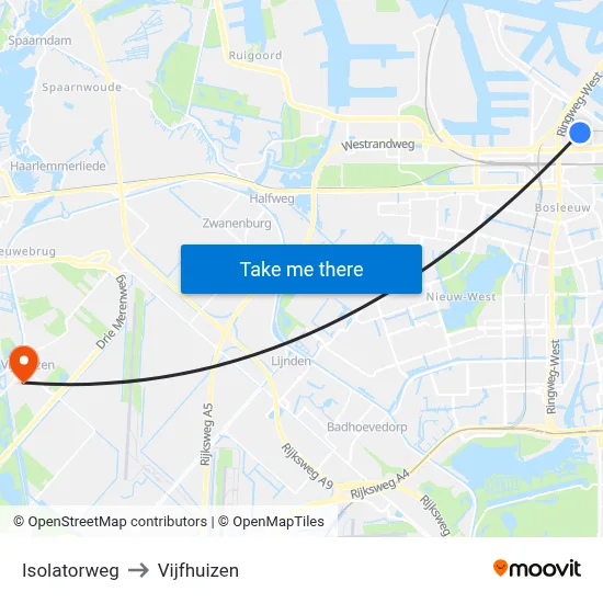Isolatorweg to Vijfhuizen map