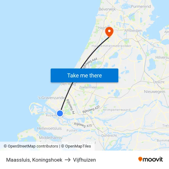 Maassluis, Koningshoek to Vijfhuizen map
