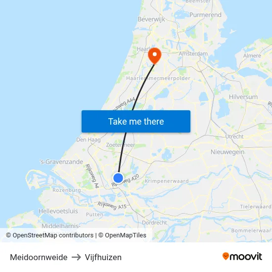 Meidoornweide to Vijfhuizen map